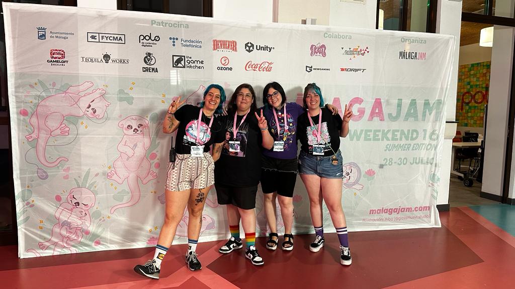 Aún seguimos con muchas emociones en el cuerpito así que os compartimos la fotito de cierre de evento como colofón.

Gracias a la organización de <a href="/MalagaJam/">MálagaJam</a>, a <a href="/GaymerEs/">Gaymer.es 🎮 🏳️‍🌈🏳️‍⚧️</a> y a todes les persones que permitieron que está jam fuera posible.

Nos vemos en próximas ediciones 💜
