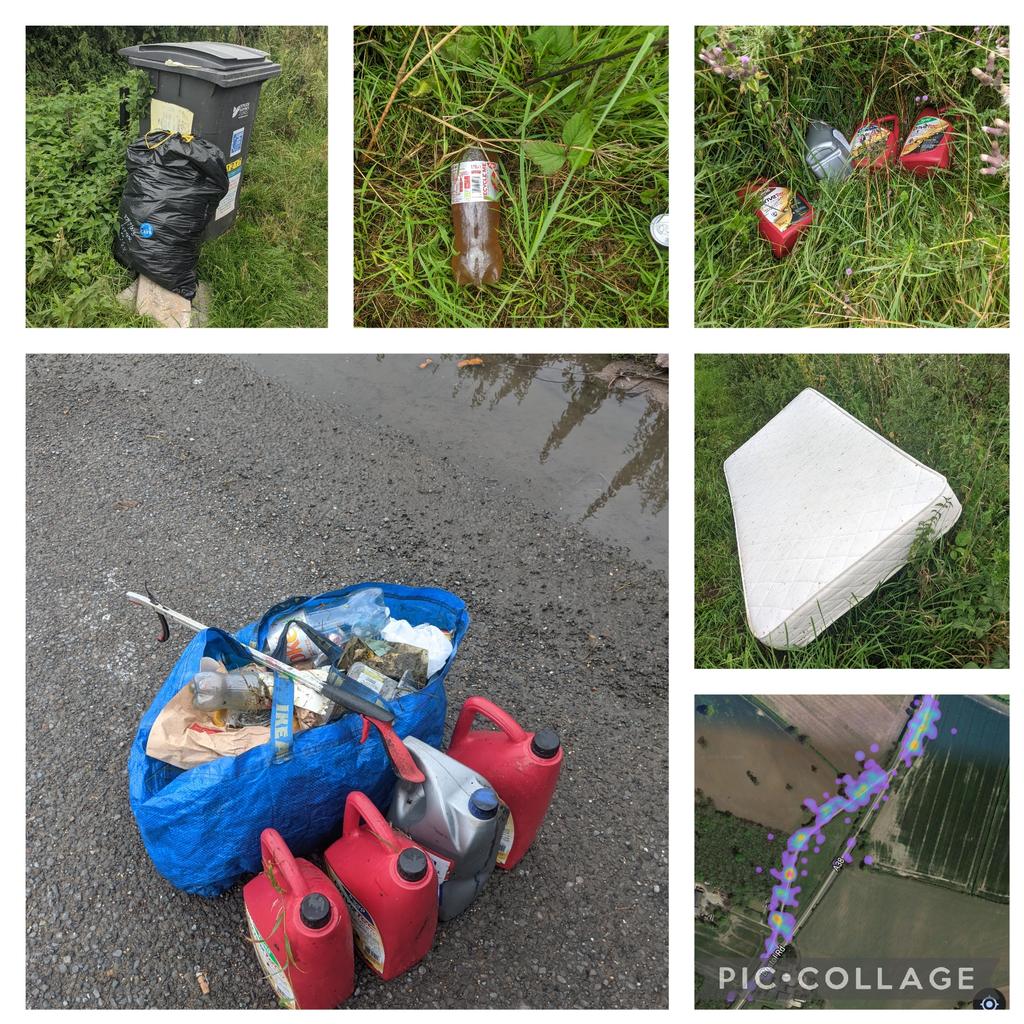 EricTorrington's tweet photo. From #hedge to #recycling. Tip day saw 20 litres of used engine oil & other fly-tips taken to #PykeQuarry. The garden is clear ready for August's hedgerow finds. Supporting @TruckersUp @KeepBritainTidy @StroudDC @GlosCC https://t.co/7bD3T9eNgU
