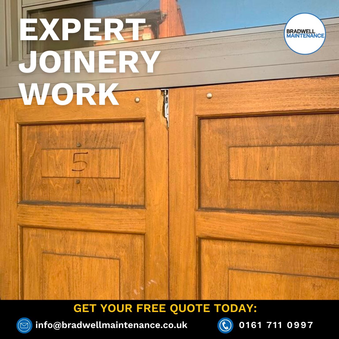 bradwellmaint's tweet photo. This door was given a new lease of life thanks to Bradwell Maintenance and our team's expert joinery work!

Looking for something similaR? Give us a call today for your free quote on 0161 711 0997! 

#propertymaintenance #maintenance #roofing #manchester #property https://t.co/hTiPmoJSpb