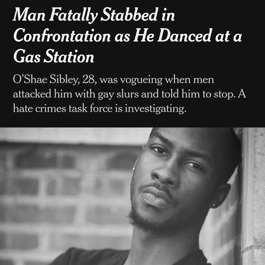 md_abracadabra's tweet photo. What O’Shae Sibley did was just dance. He vogued at a gas station &amp; homophobic men murdered him! God!!! 😤 https://t.co/w7wh4IgOFw