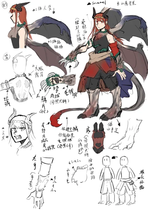 最近まとめてるので昔描いた妖魔王tsv設定図再掲しますメグミは元のデザインで変更したので色以外あんまり変わりない 