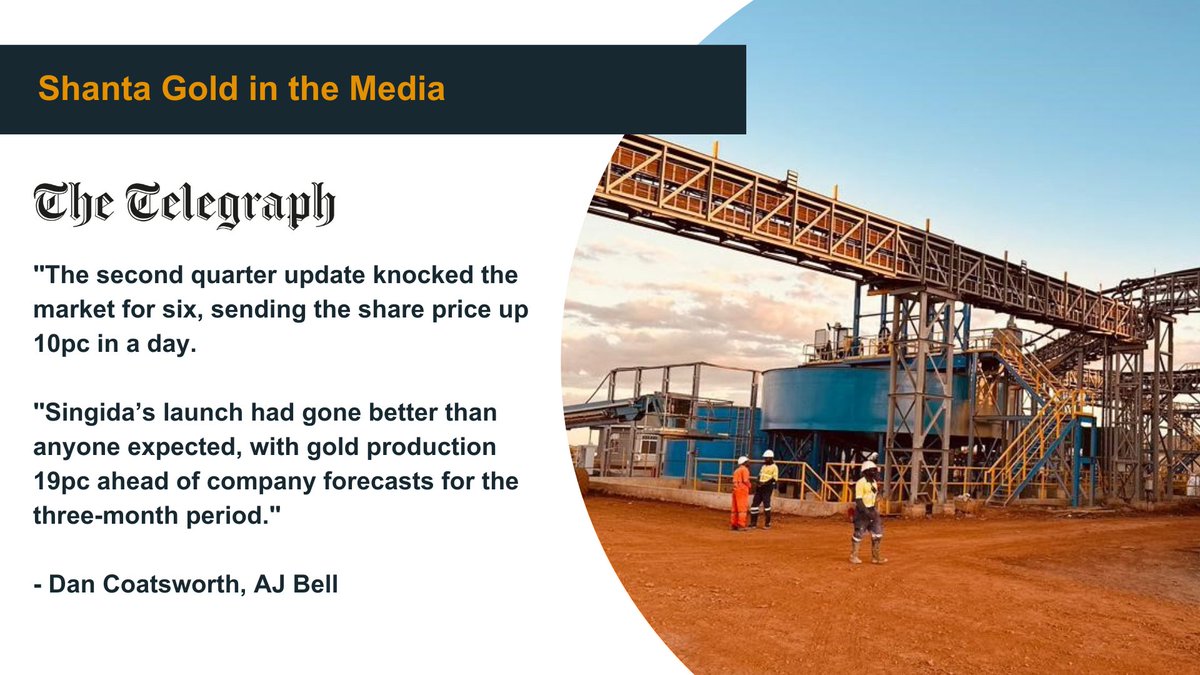 Shanta Gold (@shanta_gold) on Twitter photo “The second quarter update knocked the market for six, sending the share price up 10pc in a day” – thanks Dan Coatsworth for the great piece in the <a href="/Telegraph/">The Telegraph</a>'s Questor share tip column: bit.ly/44QawyY
#goldstocks #miningstocks #sharetips “The second quarter update knocked the market for six, sending the share price up 10pc in a day” – thanks Dan Coatsworth for the great piece in the <a href="/Telegraph/">The Telegraph</a>'s Questor share tip column: bit.ly/44QawyY
#goldstocks #miningstocks #sharetips