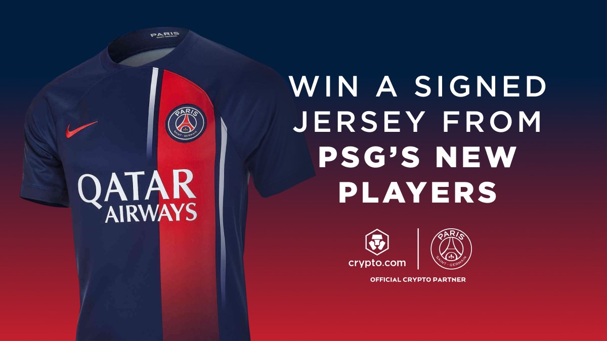 Crypto.com (@cryptocom) on Twitter photo We’re welcoming #PSG’s new signings during their visit to Korea! 🇰🇷
🎁 Enter for a chance to win a signed PSG jersey!
How to enter:
🔁 Like and retweet this tweet
✅ Follow <a href="/cryptocom/">Crypto.com</a>
Good luck! 🚀💙❤️ <a href="/PSG_English/">Paris Saint-Germain</a> <a href="/PSG_KR/">Paris Saint-Germain</a> We’re welcoming #PSG’s new signings during their visit to Korea! 🇰🇷
🎁 Enter for a chance to win a signed PSG jersey!
How to enter:
🔁 Like and retweet this tweet
✅ Follow <a href="/cryptocom/">Crypto.com</a>
Good luck! 🚀💙❤️ <a href="/PSG_English/">Paris Saint-Germain</a> <a href="/PSG_KR/">Paris Saint-Germain</a>
