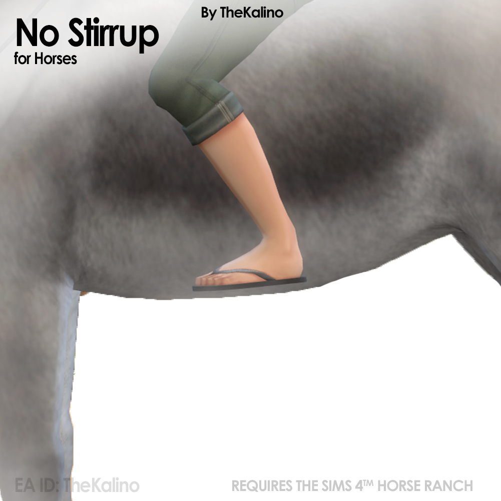 TheKalino's tweet image. No Stirrup

This Overwrite removes all Stirrup for horses.
You will have no Stirrups for horses while riding at all.

CF: legacy.curseforge.com/sims4/pets/no-…

SFS: simfileshare.net/download/40607…

Complete the look with my No Saddle CC

#TheSims4 #thesimscc #simscc