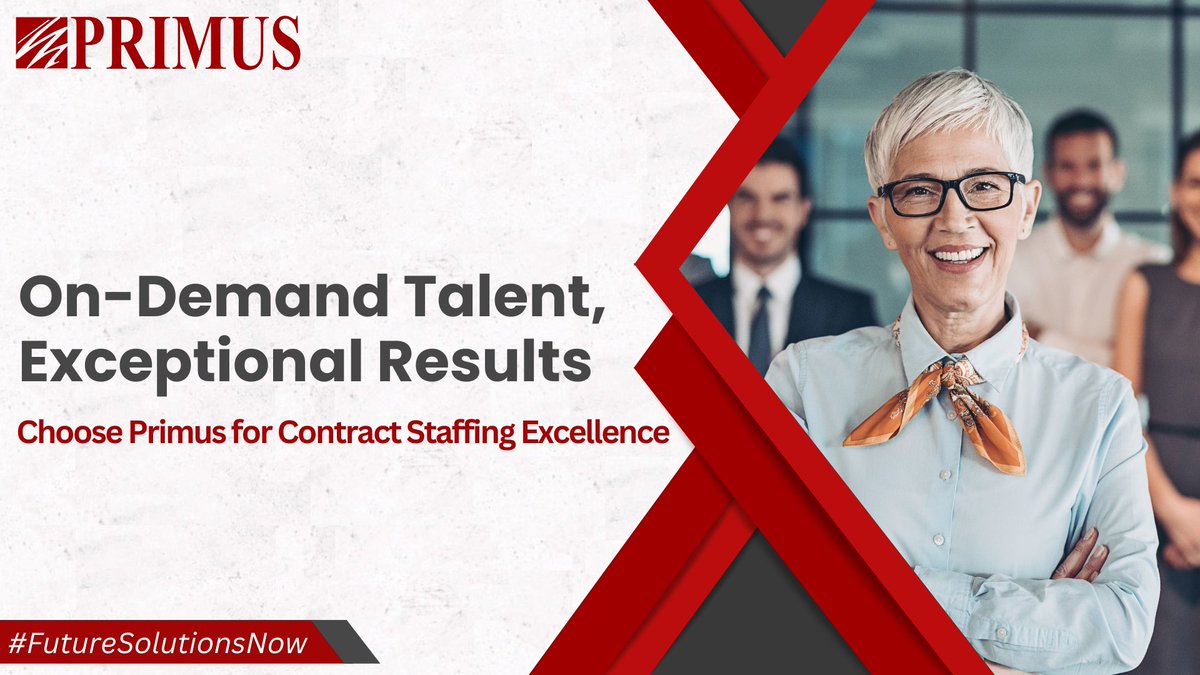 PrimusSoftCorp's tweet photo. At #PrimusStaffing, we have access to a vast pool of highly skilled & experienced professionals ready to join your team on a #contractbasis.
Our rigorous selection process ensures that we handpick the #besttalents on-demand that align perfectly with your project's requirements. https://t.co/DqXHnIpx5H