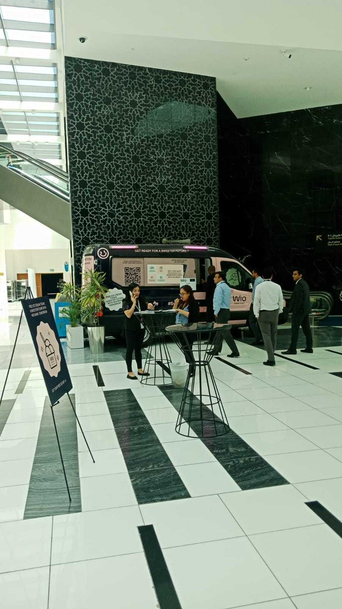 WioBank's tweet photo. [Wio Van] - Brought the ice cream extravaganza to ADNEC and served smiles along with the desserts! 🍨 
Sweeten your experience even more by getting in for the staycation!! 🤑
#sweeterfuture #abudhabi #dubai #wiobank #poweredbywio #wio #digitalbank #fintech #Giveaway https://t.co/FdqPwPk6jb