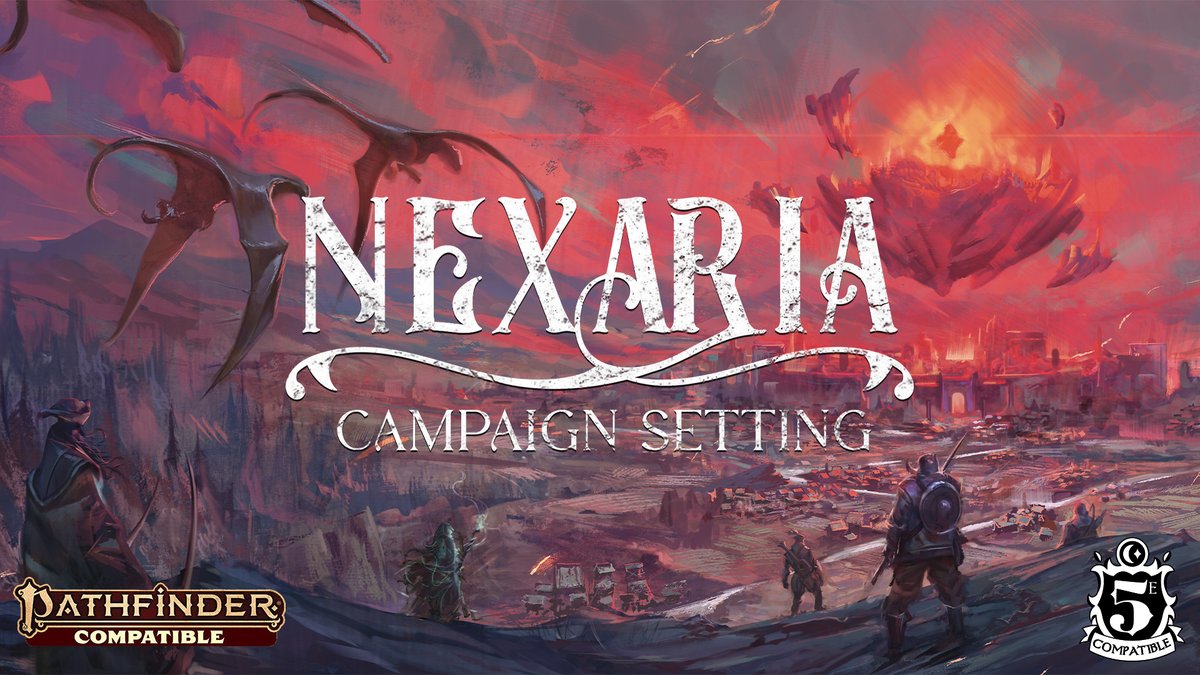 Ya está activa la precampaña de Nexaria, el escenario de campaña para #dnd5e y #pathfinder2e Una segunda oportunidad para intentar que el proyecto salga adelante. Una meta de financiamiento más baja y nuevas recompensas. Apuntaros a la campaña en la dirección de la respuesta ⬇️