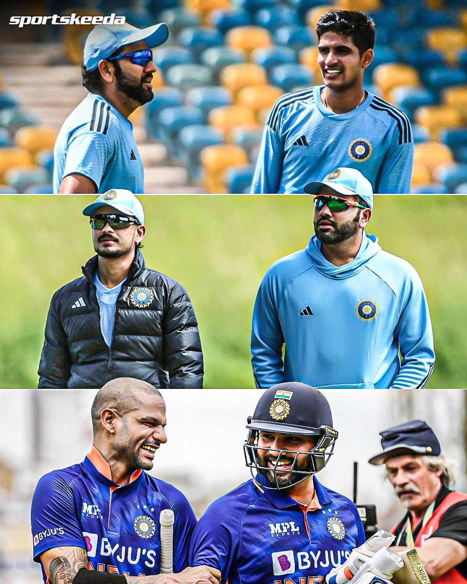 Sportskeeda's tweet photo. 🇮🇳 Rohit Sharma &amp; Shubman Gill
🇮🇳 Rohit Sharma &amp; Ishan Kishan
🇮🇳 Rohit Sharma &amp; Shikhar Dhawan 

What should be India’s opening pair in the World Cup? 🤔

#RohitSharma #WIvIND #Cricket https://t.co/wtwtwPh9VH