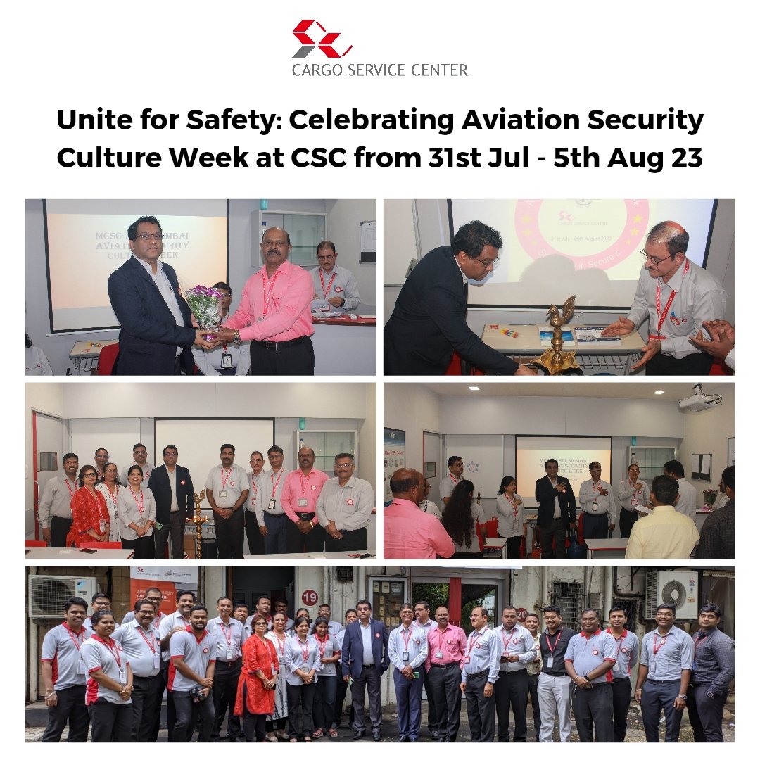 🛫✈️ Exciting start to #AviationSecurityWeek! 🎉🕯️ Honored to have Mr. Harish Shetty as chief guest, inspiring us at our Training Institute in Mumbai. Join us from 31st July to 5th Aug 2023 for a safer aviation environment! 🤝🌟 #SafetyFirst #CSCEvents #MumbaiAviation