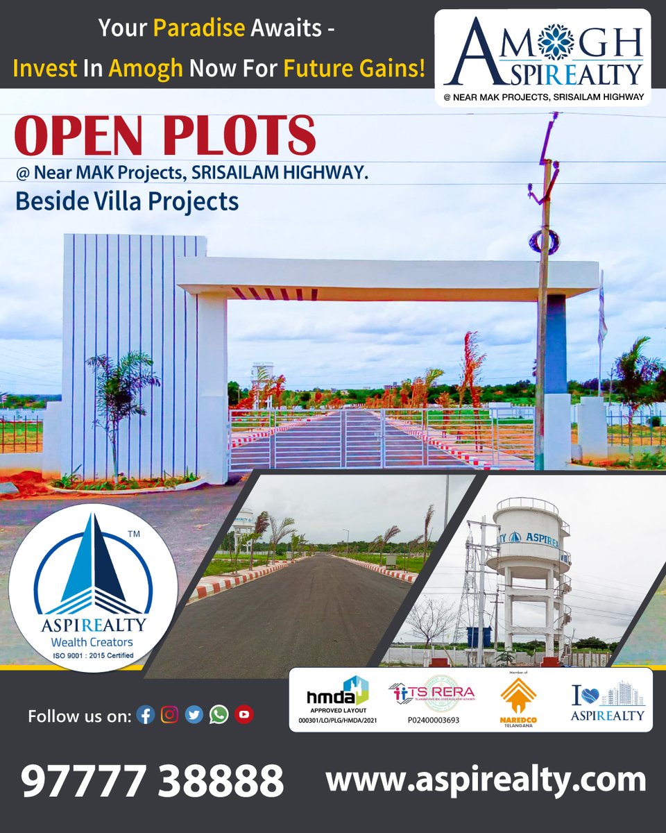 aspirealty's tweet photo. Your Paradise Awaits - Invest In Amogh Now For Future Gains!
https://t.co/MEiEW8lUYY
For More
https://t.co/WGdwlR7aET, info@aspirealty.com
.
#Aspirealty #WealthCreators #HMDA #Amogh #MAKProjects #HmdaOpenPlots #PharmaCity #PlotsInSrisailamHighway #Tukkuguda #OpenPlotsInHyderabad https://t.co/LifRwpeXJG