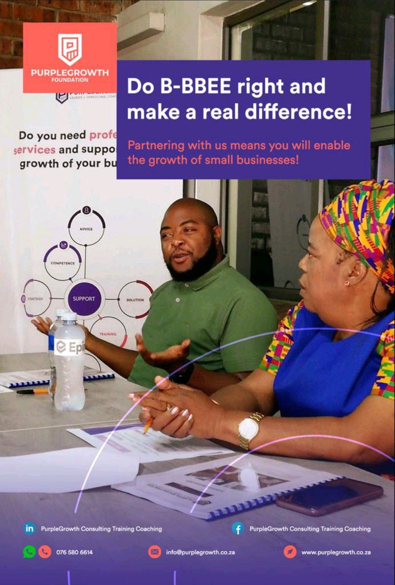 PurpleGrowth's tweet photo. Maximise the impact of your B-BBEE spend by supporting the carefully selected small businesses on our database. #EntrepreneurshipDevelopment #ESD https://t.co/To7PxqFYE7