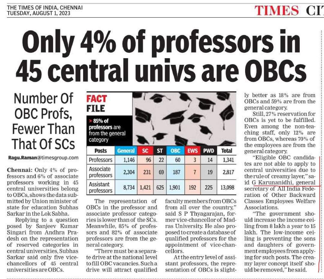 There is only one solution: Make violation of reservation a punishable offense with a 7-year jail term, and put the union education minister, UGC chief, all vice-chancellors, and deans in jail. Nothing else is going to work. @dpradhanbjp @narendramodi @ugc_india @mamidala90…