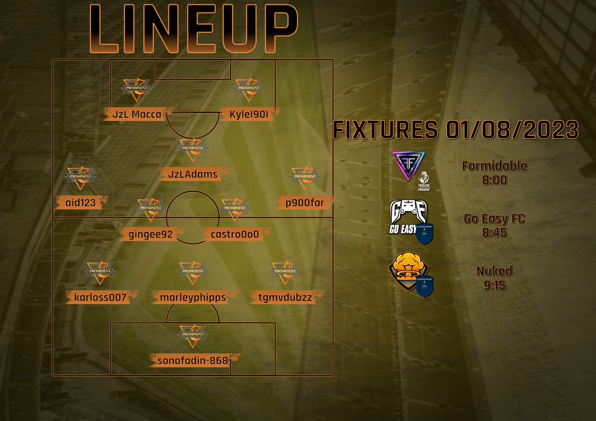 Prominent New (@prominentnew) on Twitter photo Ts out nice and early, Tonight we have 3 games and possibly a Cup game moved from Thursday to tonight
Been a solid start so far from the lads, Few tough games tonight and Thursday so big week again need, let's push on tonight lads UP THE PROM
<a href="/VPGEurope/">Virtual Pro Gaming | Europe</a>
<a href="/VPGUK/">VPG UK Leagues</a> Ts out nice and early, Tonight we have 3 games and possibly a Cup game moved from Thursday to tonight
Been a solid start so far from the lads, Few tough games tonight and Thursday so big week again need, let's push on tonight lads UP THE PROM
<a href="/VPGEurope/">Virtual Pro Gaming | Europe</a>
<a href="/VPGUK/">VPG UK Leagues</a>