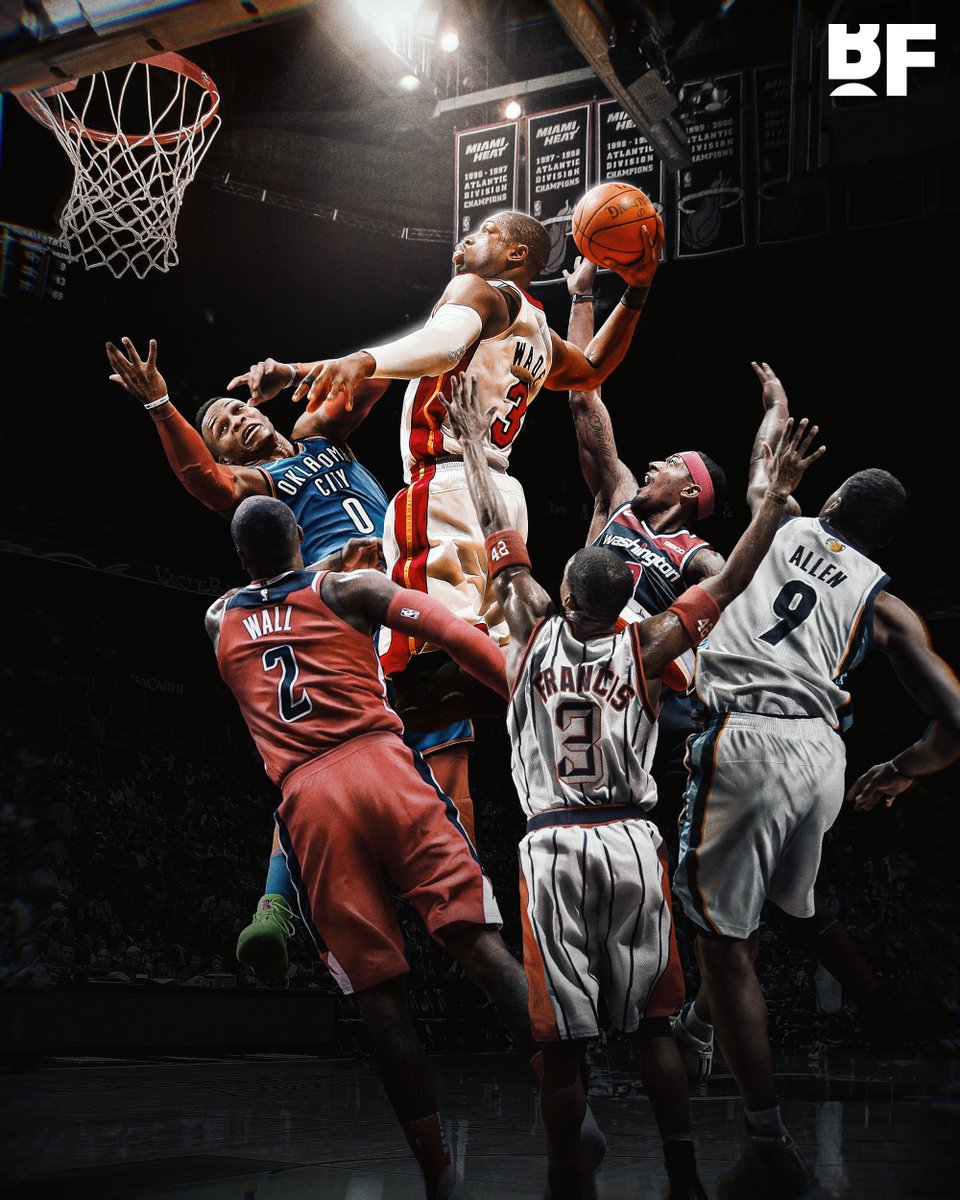 bballforever_'s tweet photo. Most dunks all-time by players 6’4 and under 🔥 

🔸Dwayne Wade: 1098 
🔸Russell Westbrook: 578 
🔸Bradley Beal: 313 
🔸Steve Francis: 302 
🔸Tony Allen: 297 
🔸John Wall: 294 https://t.co/RaFXHh5bex