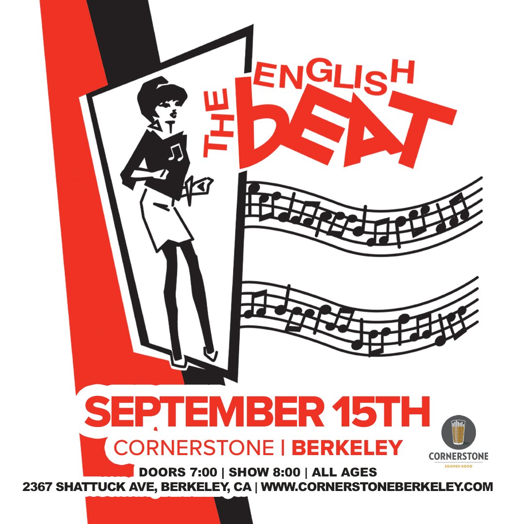 CornerstoneBerk's tweet photo. JUST ANNOUNCED πΈ Ska pioneers @TheEnglishBeat make their return to #CornerstoneBerkeley Friday, September 15th. π Tickets on sale this Friday 8/4 @ 10am https://t.co/sXeMdkIDnD