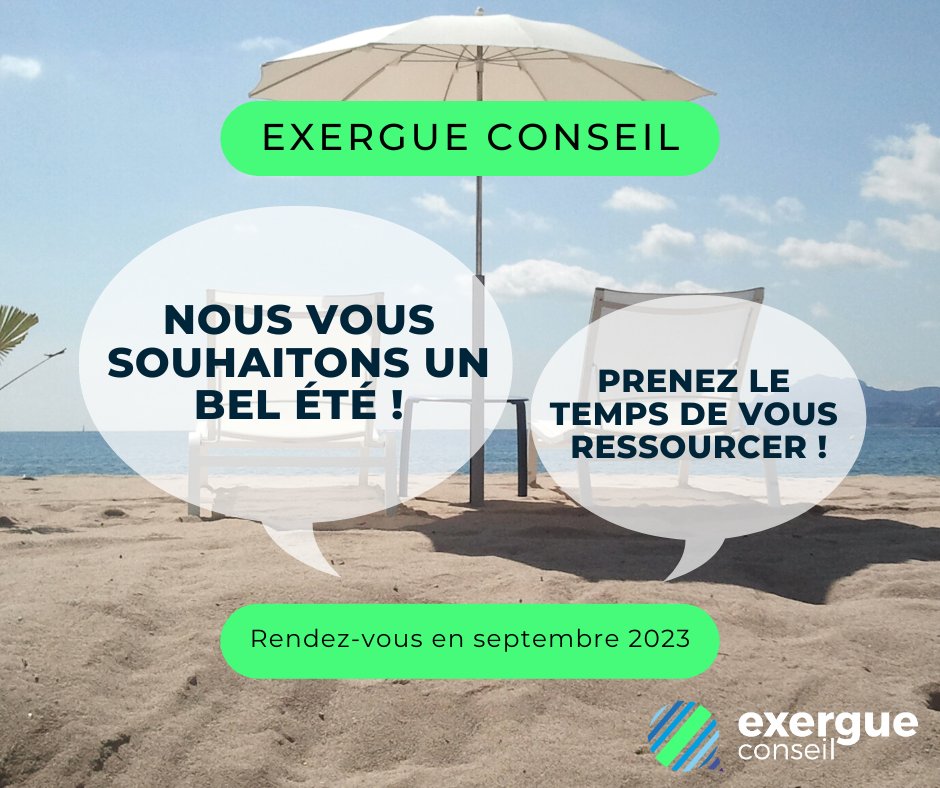 C'est l’été ! ☀️ 

Profitez pleinement de cette période pour recharger vos batteries et revenir avec une énergie débordante ! 
L’équipe Exergue conseil prend sa pause estivale, le temps de se ressourcer et de vous retrouver en pleine forme à la rentrée. ⛱️ 

À très vite ! 🎉
