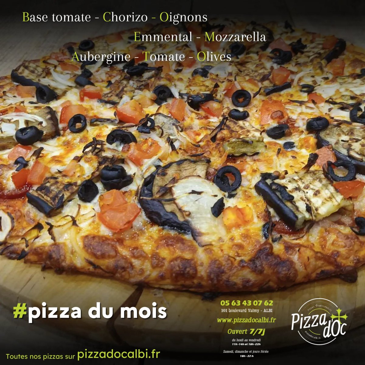 pizzadocalbi's tweet photo. La pizza du mois d'Août est arrivée ! venez nombreux pour la savourer 
! 
101 Boulevard Valmy -  ✆ 05 63 43 07 62

#Pizza #miam #restaurant #pizzadocalbi #convivialité #pizzadoc #pizzeria #gourmand #partage #aemporter #produitslocaux #albi #albitourisme #tarn #occitanie #pizza https://t.co/QqOVES4C0m