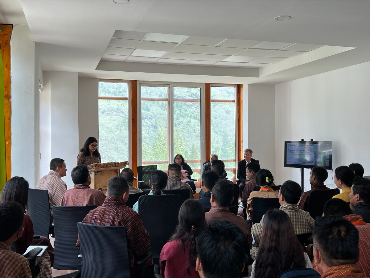 SAREPEnergy's tweet photo. USAID's SAREP hosted a panel discussion on ‘Accelerating EV Adoption in Bhutan’ at #FAB23Bhutan, bringing together government &amp; private stakeholders from India &amp; Bhutan to create an enabling ecosystem for accelerating electric vehicles adoption and deployment in Bhutan. https://t.co/0I2SXajI6D