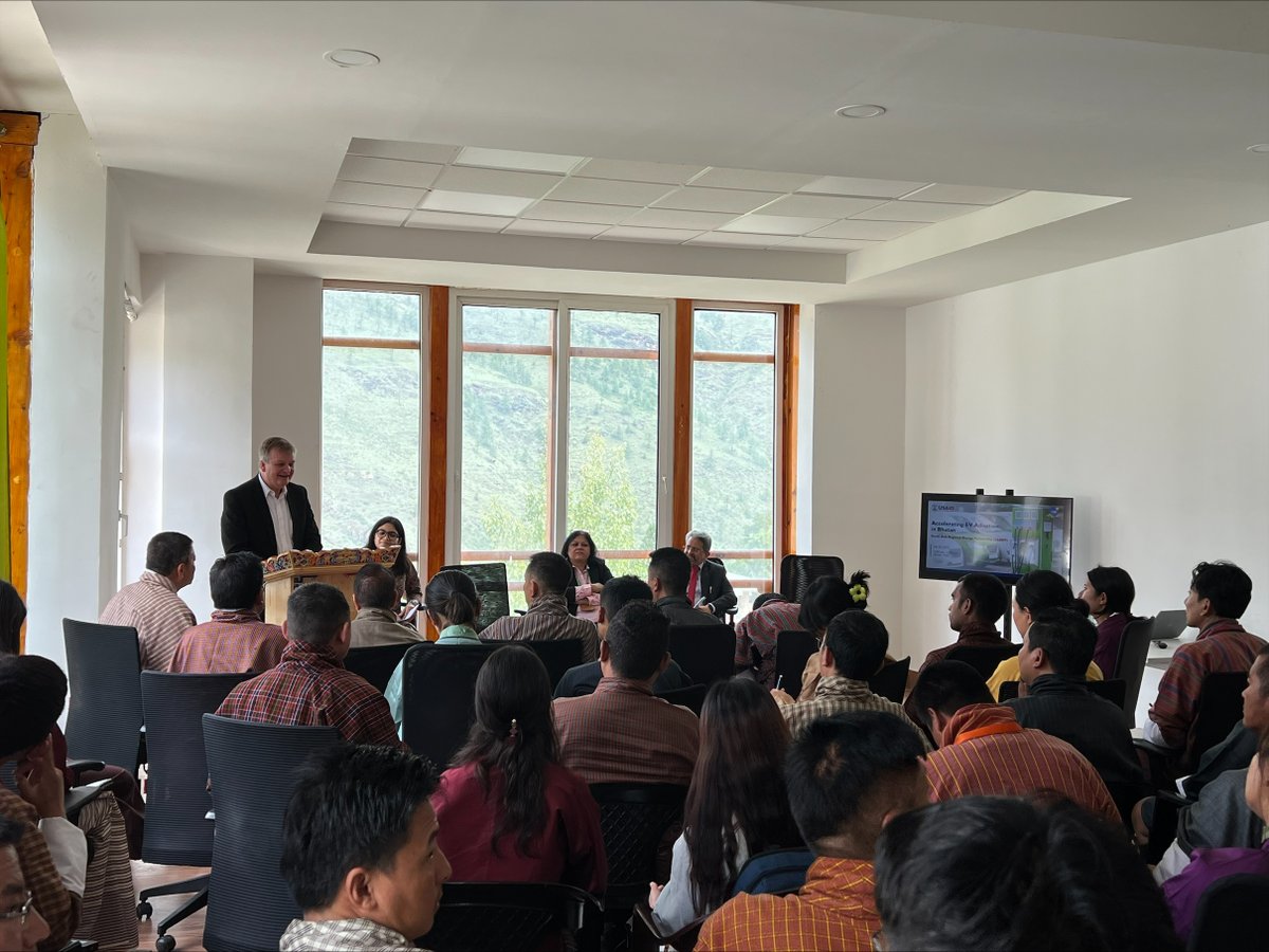 SAREPEnergy's tweet photo. USAID's SAREP hosted a panel discussion on ‘Accelerating EV Adoption in Bhutan’ at #FAB23Bhutan, bringing together government &amp; private stakeholders from India &amp; Bhutan to create an enabling ecosystem for accelerating electric vehicles adoption and deployment in Bhutan. https://t.co/0I2SXajI6D