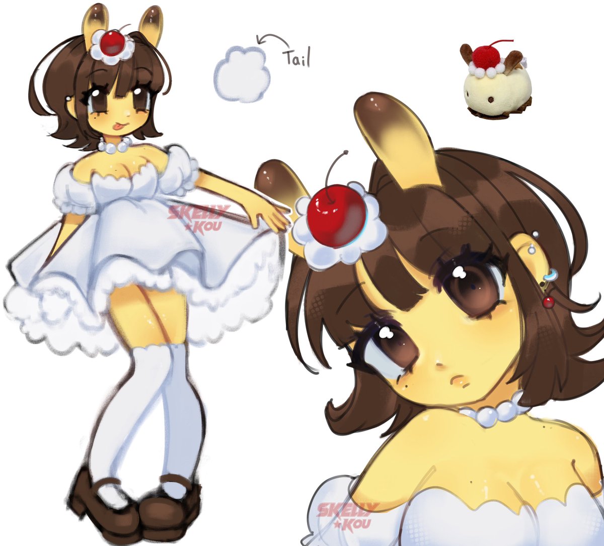 Flan pudding adopt! Designed this oc based on a plushie I found!  Check thread below or dm me if interested! 🍮 #ArtistOnTwitter #arttwt