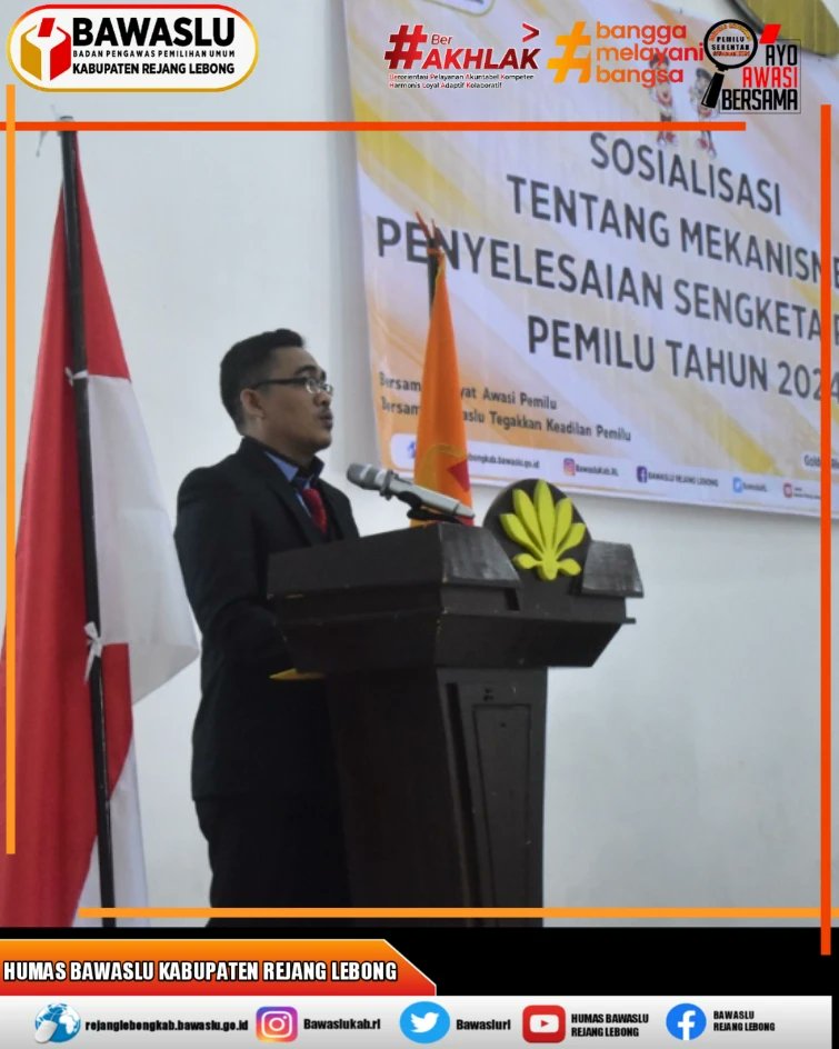 BawasluRL's tweet photo. Bangun Sinergi Dengan Parpol, Bawaslu Kabupaten Rejang Lebong Sosilisasikan Tentang Mekanisme Penyelesaian Sengketa Proses Pemilu

Selengkapnya klik di 👇👇
https://t.co/FZ6kHCzgF1

#AyoAwasiBersama 
#CegahAwasiTindak 
#HumasBawasluKabupatenRejangLebong https://t.co/3yVxQ7uH2A