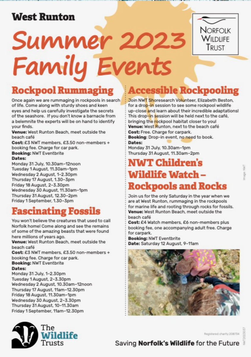 WestRuntonBeach's tweet photo. Todays rockpooling with @NorfolkWT  is 11.30am to 1pm fossil hunting is 2pm to 3.30pm. Come and join in the fun #fossilhunting #rockpoolrummage #westrunton https://t.co/1bUdCV2a51