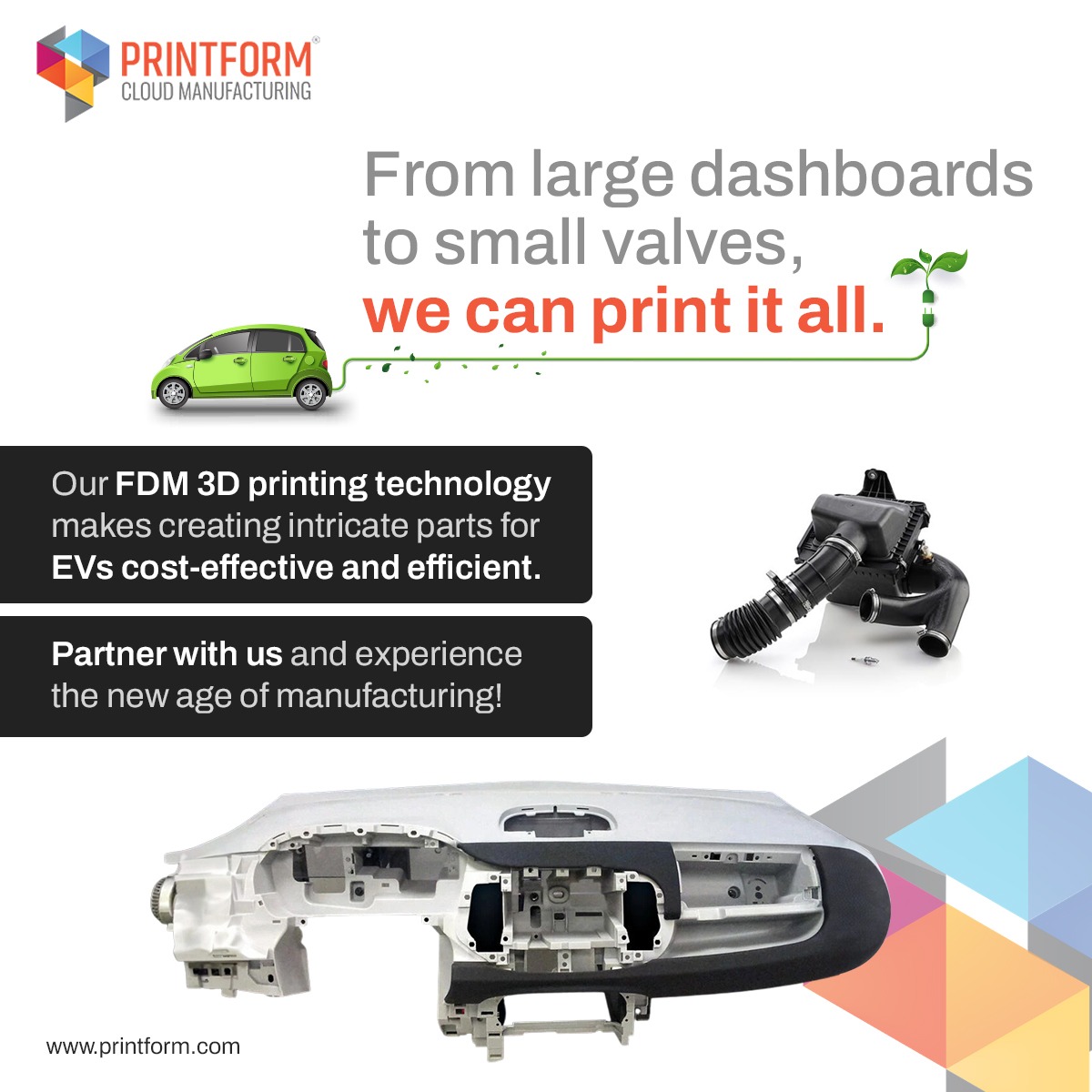 printformtech's tweet image. Printform's FDM 3D printing: From massive dashboards to intricate valves, we do it all! Unlock cost-effective production of EV parts with our cutting-edge tech. Embrace the new era of manufacturing.
Visit printform.com/parts/rapid-pr…

 #InnovationUnleashed #EVParts #PrintformTech