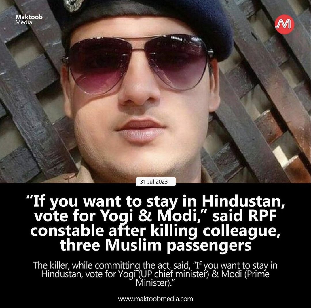 According to Godi media, he was "mentally-unstable".
If that is the case then why was he on duty?
Is it okay for a retard to carry an Assault Rifle?

The only person who is mentally-unstable  here is Godi Media and Bhakts, and not this Murder!!
#FiringInTrain #ModiHaiToMumkinHai