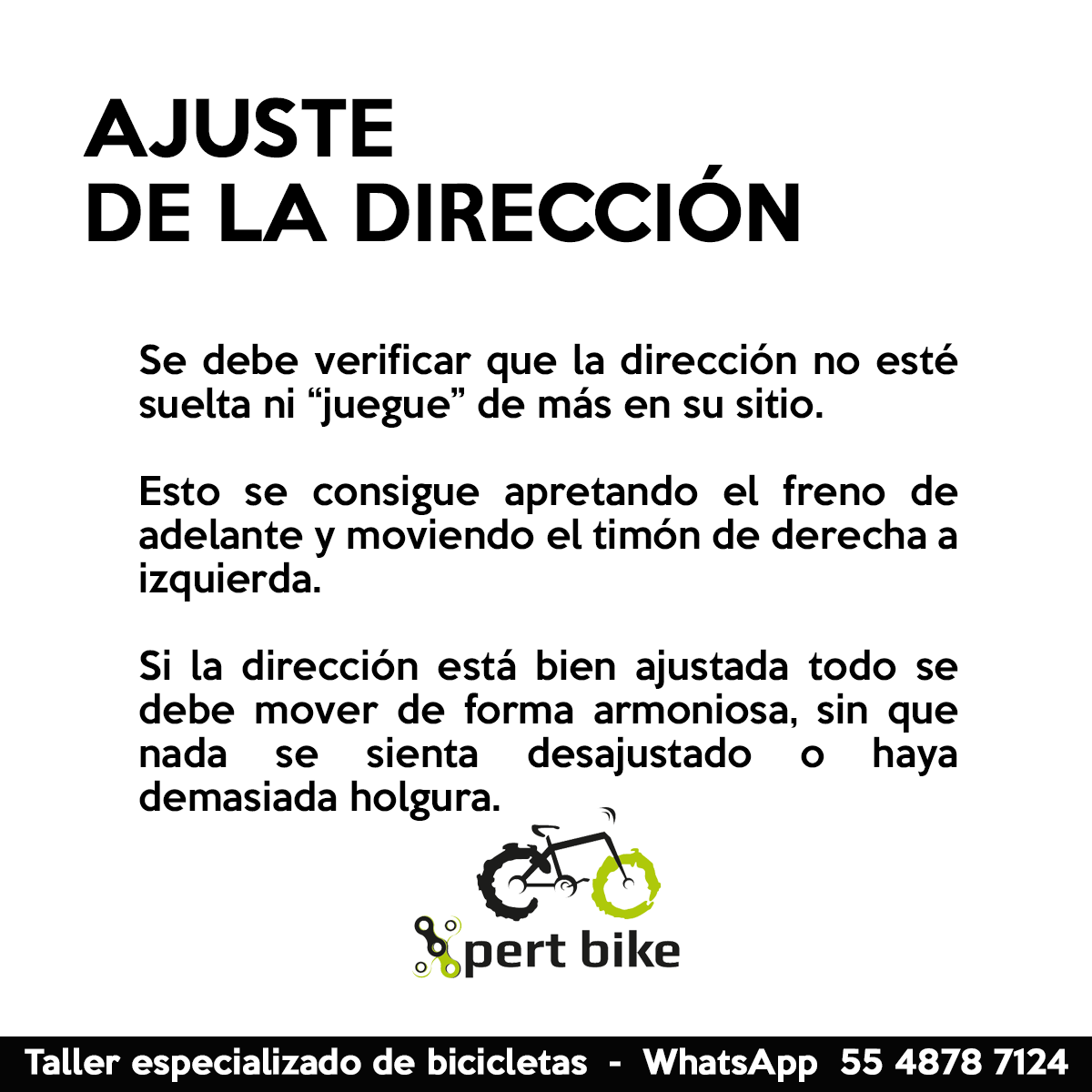 xpertbike's tweet photo. ¿Sabes cómo ajustar la dirección? #BeXpert
Taller especializado de #bicicletas Xpert Bike, para agendar citas o cualquier duda envíanos un mensaje al WhatsApp 55 4878 7124 https://t.co/qXqPkH2y81