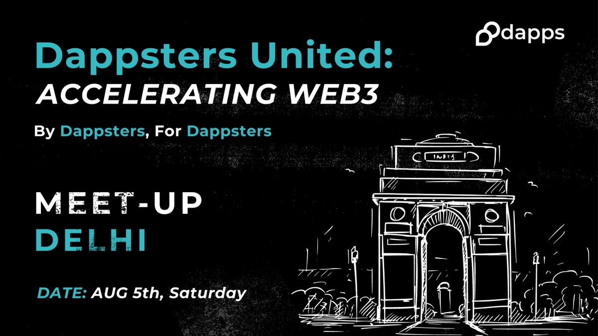 dapps_co's tweet photo. 🎉 Delhi, get ready for the most epic offline event of the year! 

🙌 #DappstersUnited is back and we're bringing the Web3 revolution straight to you! 

🚀 Let's unite, accelerate, and explore the limitless possibilities of the decentralized web! 

See you there! 😎 
Register here👉https://t.co/HI99r63tpl
#DelhiEvents  #Web3Event