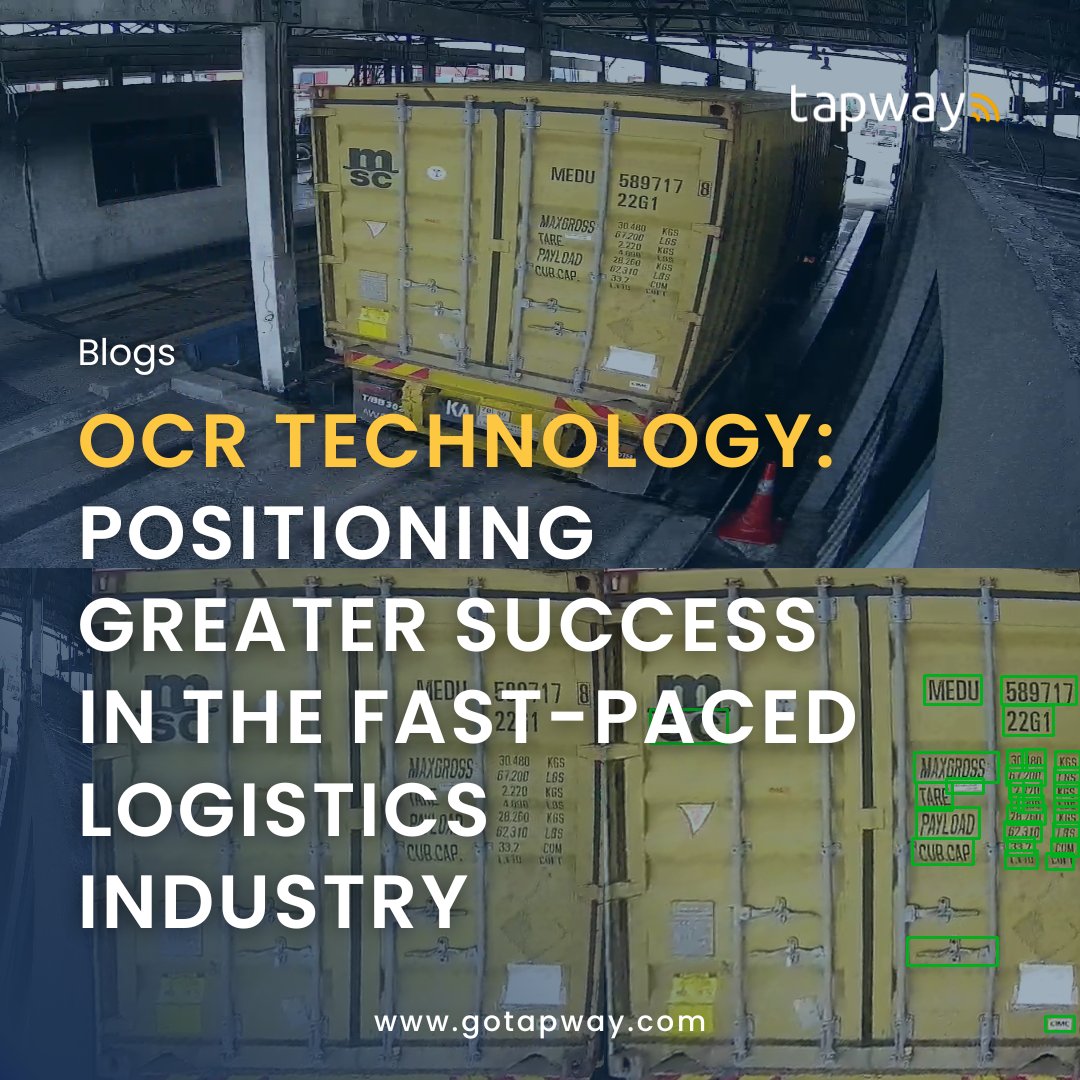 TapwaySolutions's tweet photo. Improve efficiency and boost productivity! Discover how Tapway's VisionTrack technology can position you for success in logistics. Check out our latest blog on our website about OCR technology. https://t.co/KD9klugKcZ
#VisionTrack #Logistics #OCR #Productivity #Blog #Tapway https://t.co/uMWdqPVjLm