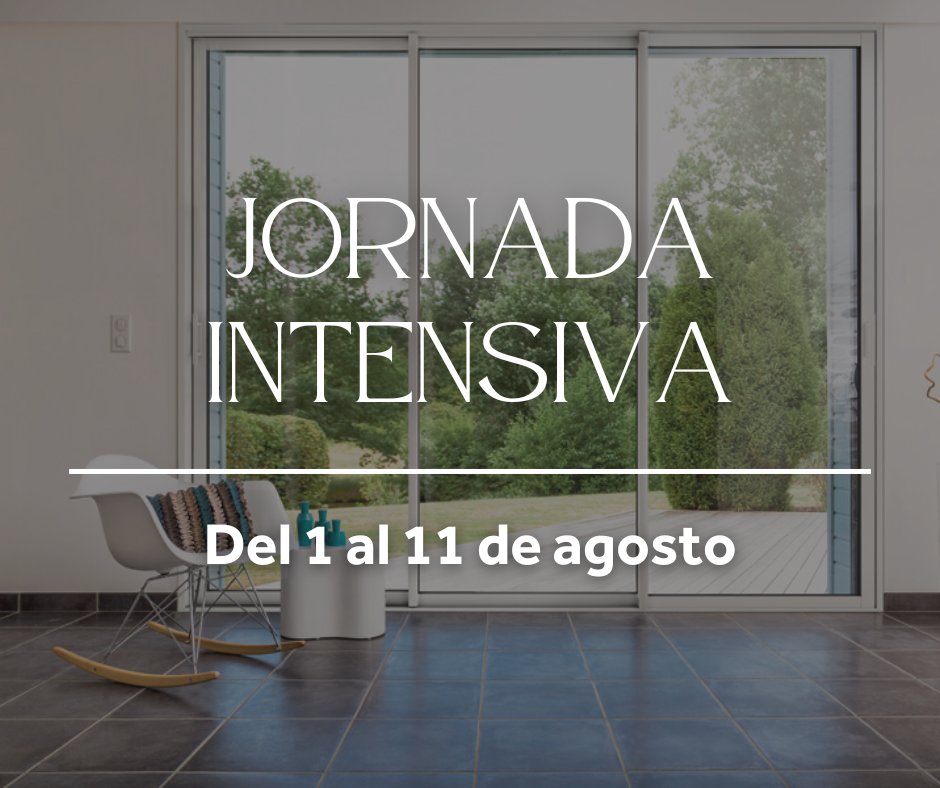 Hoy empezamos la jornada intensiva.
Desde el día 1 hasta el día 11 de agosto el horario será de 8:00h a 15:00h.
¡Feliz verano!