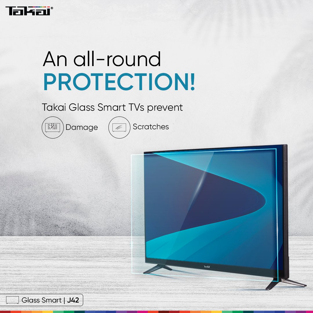 Takai_World's tweet photo. An enriching viewing experience with ultimate care and protection. That’s Takai Tempered Glass Smart TVs.

To learn more, visit https://t.co/U8TMeFuUsP

#Takai #AsRealAsReal #TV #Smart #Experience #Television #Visuals #Enterntainment #GlassSmart #temperedglass https://t.co/uiHFp8H4xP