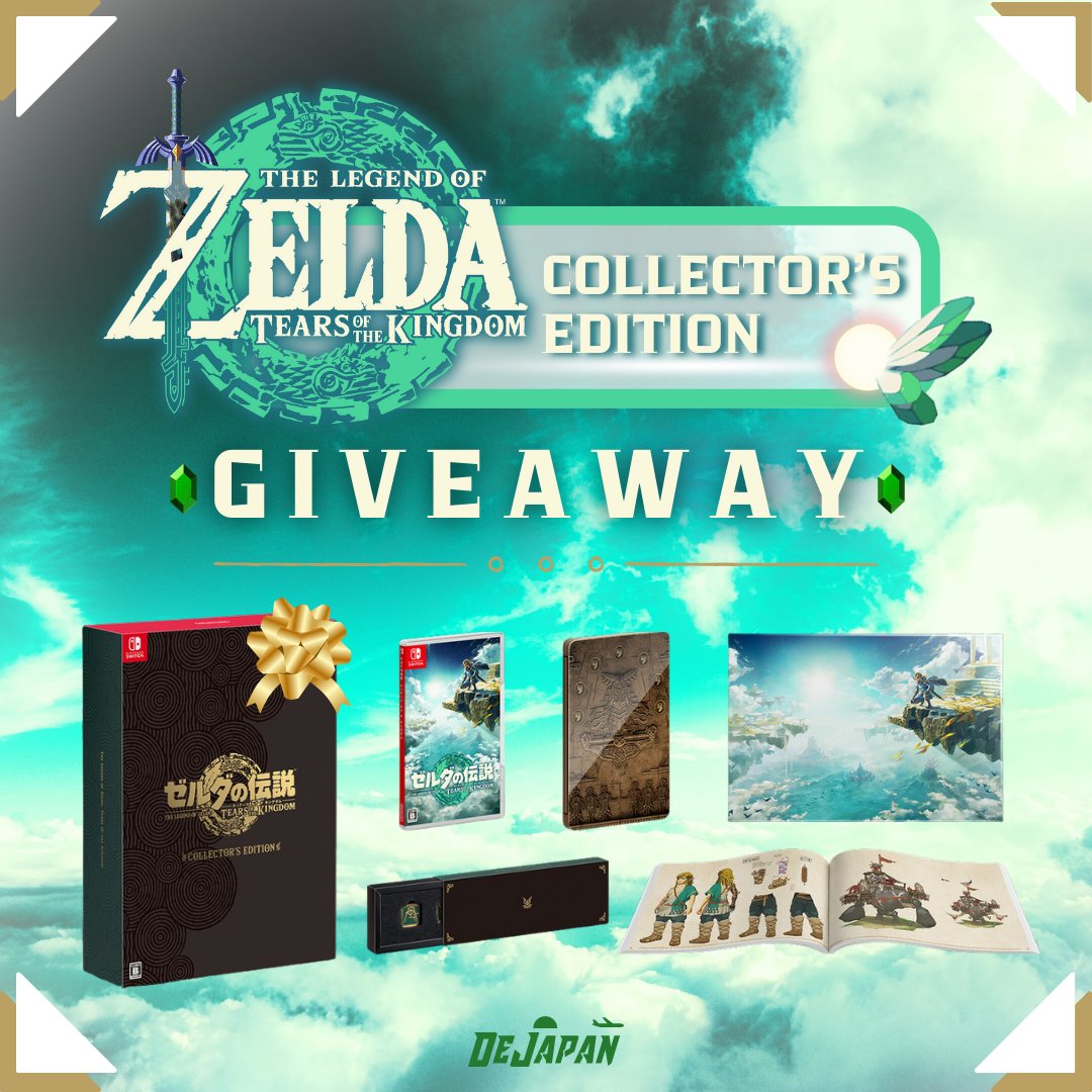 DEJAPAN_Global's tweet photo. To celebrate the DEJAPAN Renewal, we're giving away a copy of #TheLegendofZelda #TearsOfTheKingdom Collector's Edition! 🎉

To enter, first follow us @DEJAPAN_Global, then just retweet this tweet! 

The lucky winner will be announced on August 23rd at 12:00 JST! https://t.co/B5rZoAimMv