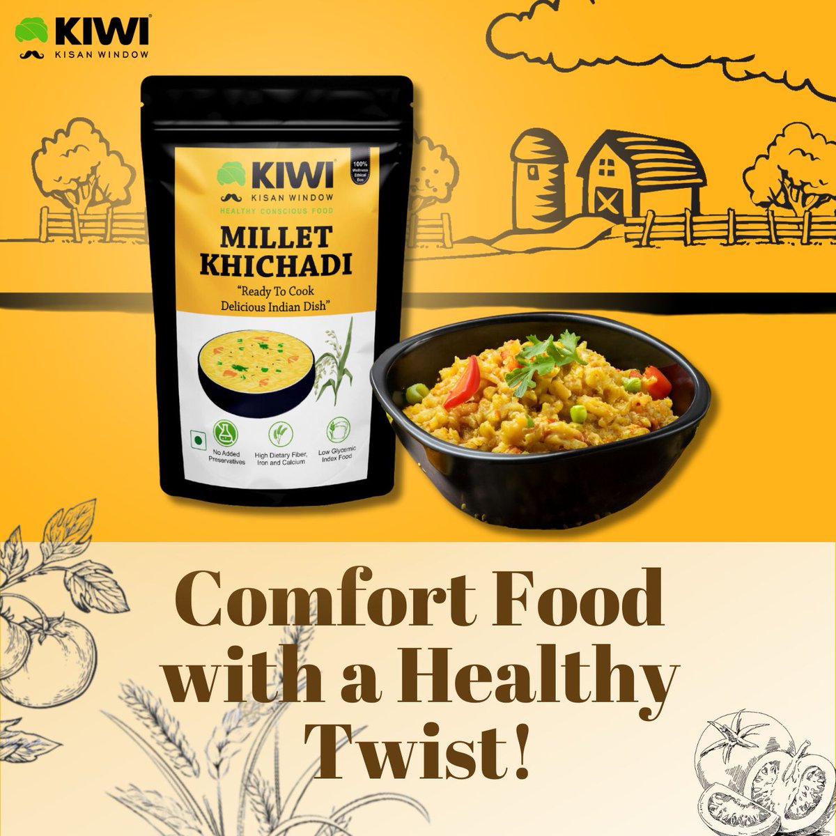 KisanWindow's tweet photo. Start your week on a healthy note with our nutritious Millet Kichadi!
#MilletKichadi #HealthyEating
#MilletKichadi #HealthyMeals #NutritiousFood #kiwikisanwindow #kiwi #healthandwellness https://t.co/gXXxLijd78