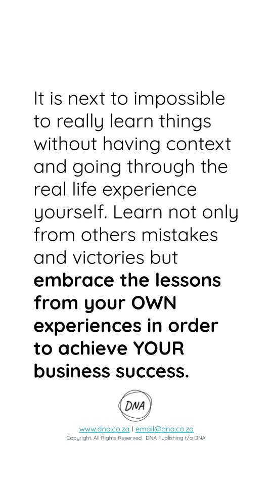 DNABusinessZA's tweet photo. Hardship is part of the entrepreneurial journey and something we should embrace.  They journey is what prepares us for success.  Lessons will come with every fall, and with this comes triumphs too.  The learning is in the doing.  Enjoy the experience.  https://t.co/Zykmu1OSuQ https://t.co/bedTzENC1M