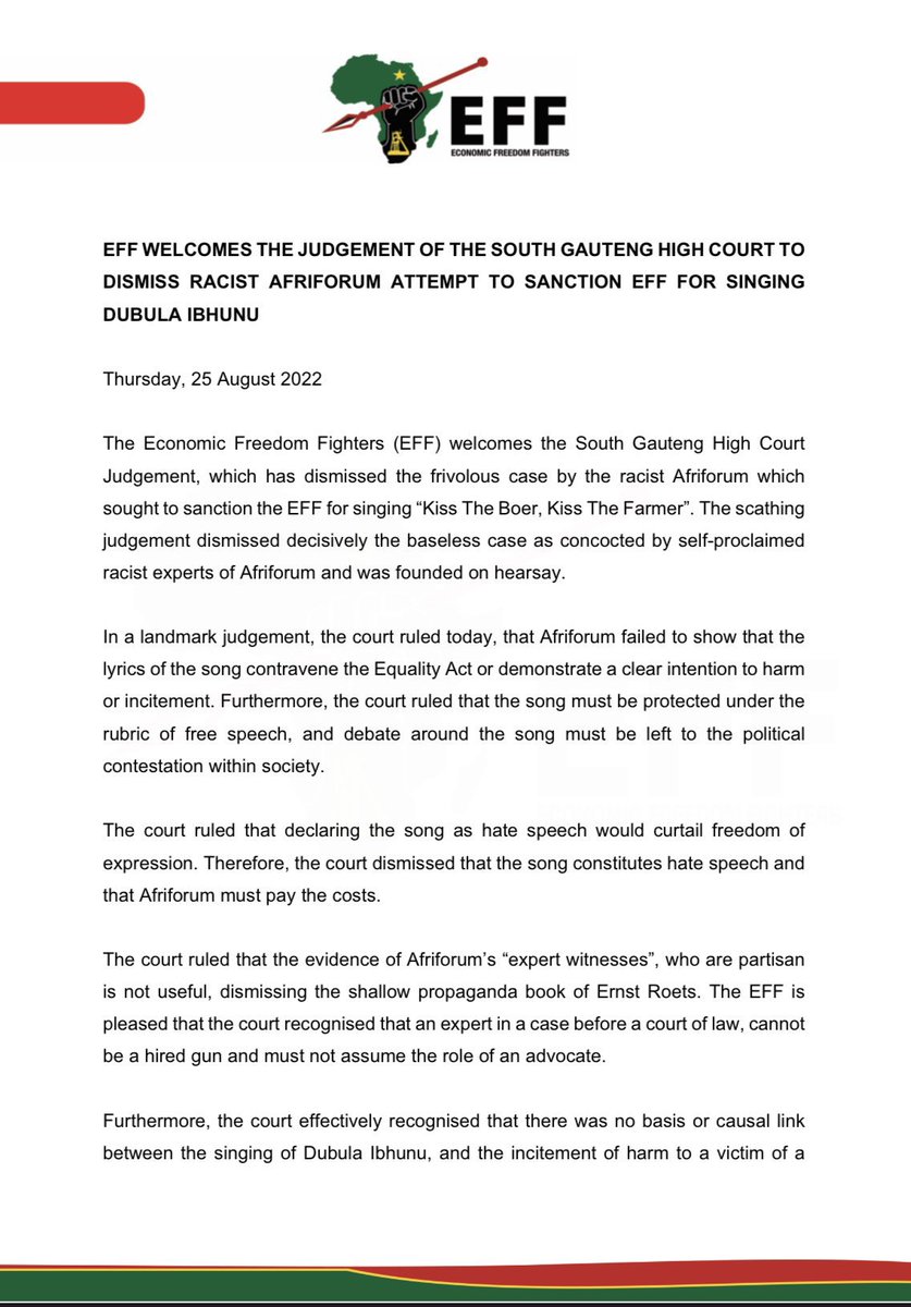 Economic Freedom Fighters tweet media