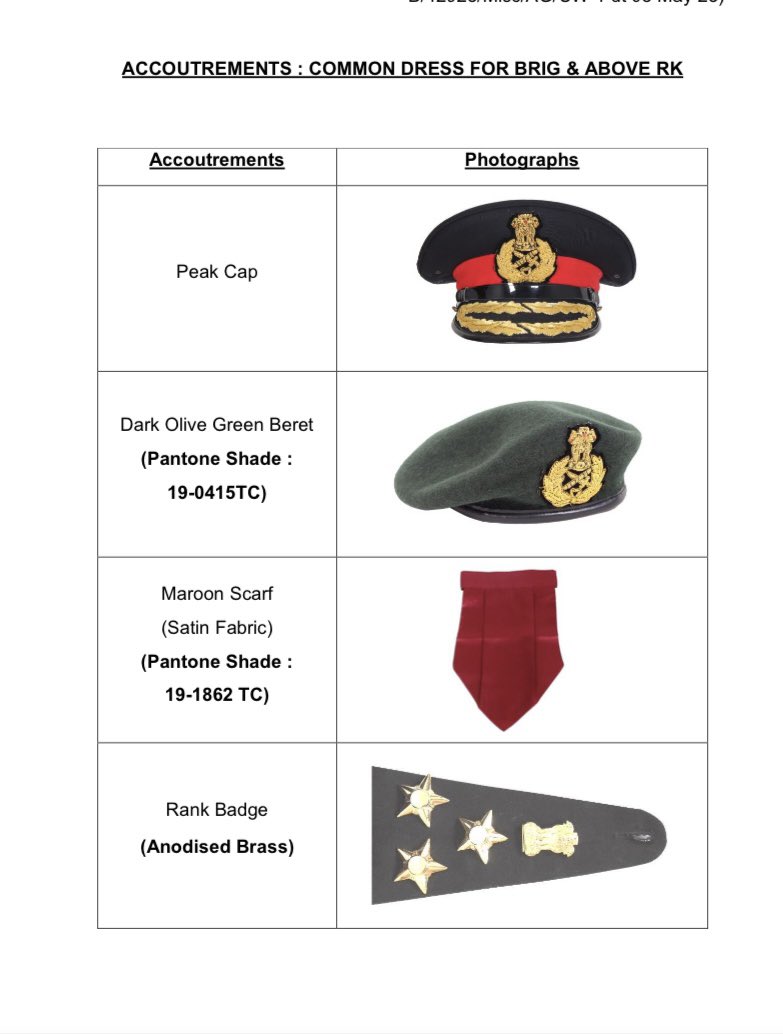 IamRajat_Pandit's tweet photo. The new #ArmyDressCode for Brigadiers &amp; Generals👇🏼 https://t.co/BqZ2klB0LX
