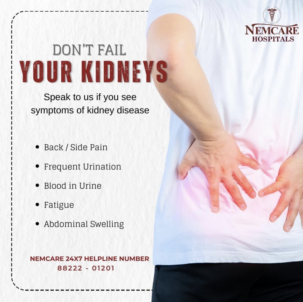 NemcareHospital's tweet photo. Silent signals of trouble: Uncover the symptoms of kidney disease before it's too late.

➡️ Follow us for more such information 

#kidneyhealth #kidneydisease #kidneydiseaseawareness #kidneystones #nemcare #nemcarehospitals #guwahati https://t.co/odX4xFk4BB