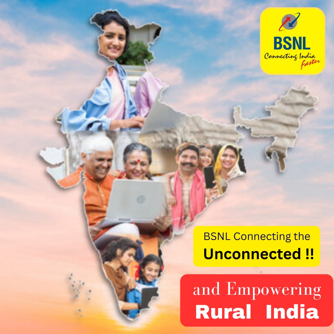 aigetoachq's tweet photo. #BSNL   is proud to be the leader in connecting the unconnected and empowering rural India. BSNL  offers affordable and reliable services to millions of customers across the country. Join BSNL and experience the difference. #BSNL #ConnectingIndia #ruralempowerment https://t.co/OM960jXlZU