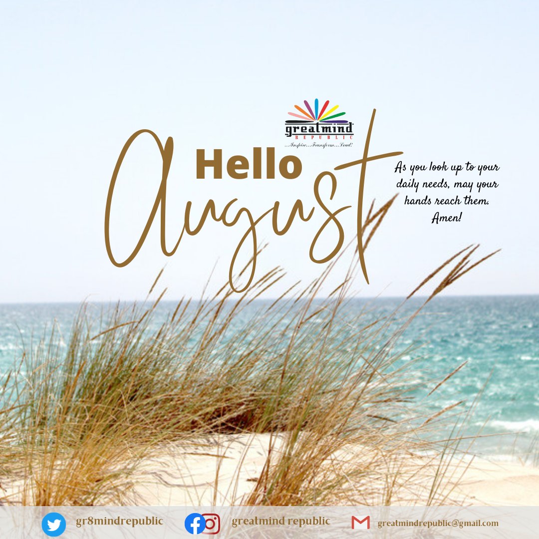 Gr8mindRepublic's tweet photo. HaPpY nEw AuGuSt!
#HappyNewMonth #newday #newmonth #newaugust #august2023 #greatmindreublic #teamgreatmind #isense https://t.co/CSpu5nyUYL
