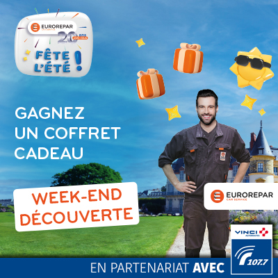 #Jeu Cette semaine, <a href="/EUROREPARFR/">EUROREPAR Car Service France</a>, le réseau de garagistes, et <a href="/Radio1077/">Radio VINCI Autoroutes</a> vous offrent un séjour dans le lieu de votre choix grâce à un coffret cadeau d’une valeur de 400 euros, utilisable comme vous le souhaitez ! Pour tenter votre chance, c'est ici ▶️ radio.vinci-autoroutes.com/jeux