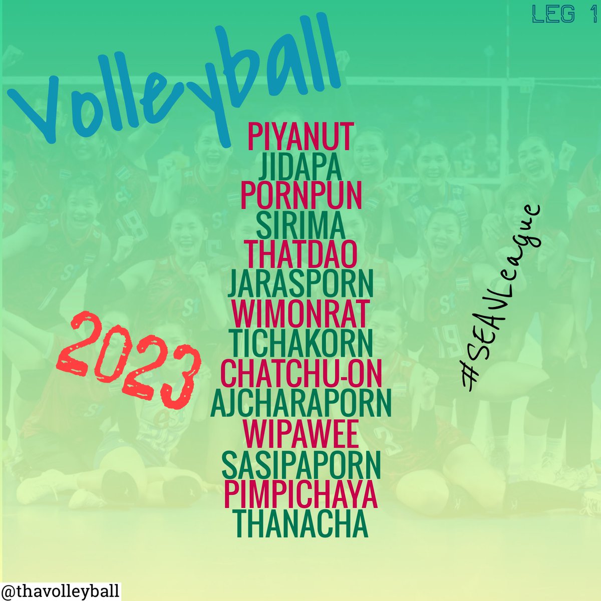 thavolleyball's tweet photo. FIRST LEG OF SEA V.LEAGUE! รายชื่อ 14 ผู้เล่นทีมชาติไทยลุยรายการ SEA V.League สัปดาห์ที่ 1 ณ ประเทศเวียดนาม 4-6 สิงหาคมนี้ ถ่ายทอดสดทางช่อง One31

🇮🇩🇵🇭🇹🇭🇻🇳 

_____
#SEAVLeague | #วอลเลย์บอลหญิง https://t.co/VqqoQXtZXa