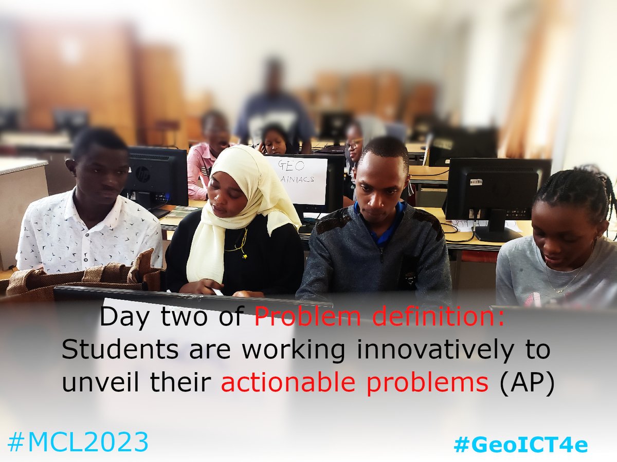 GeoICTUDSM_2023's tweet photo. Week two: Problem Definition
#GeoICT4e #MCL2023 https://t.co/Iu5QH85QC8