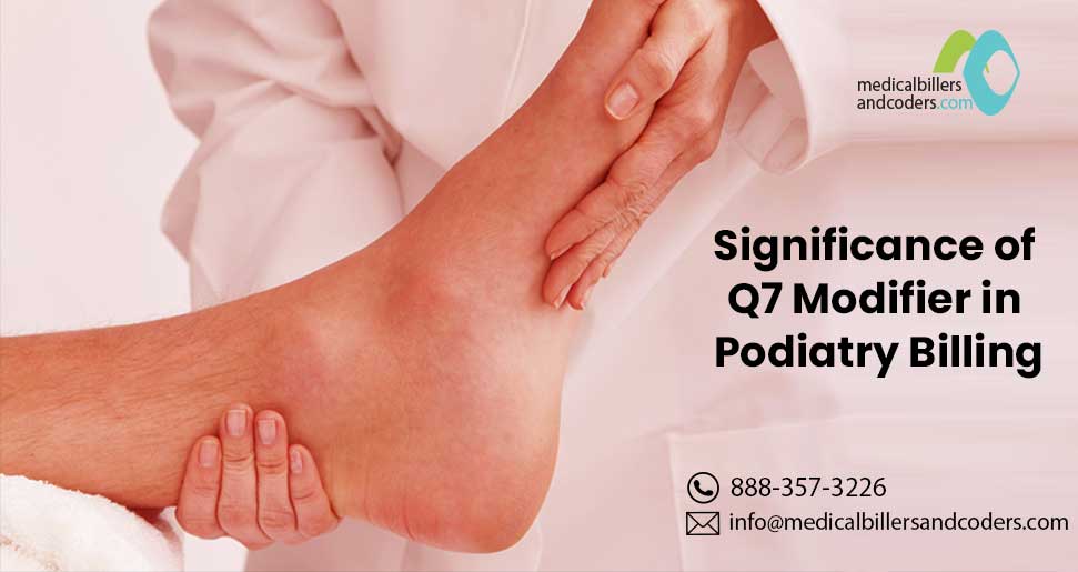 mbc_services's tweet image. By appending the #Q7modifier to the appropriate #CPTcode, you can indicate that procedure was performed as part of a routine foot care visit for systemic conditions such as diabetes or peripheral vascular disease.
Contact us for #PodiatryBillingServices: goo.gl/5Xx2d3