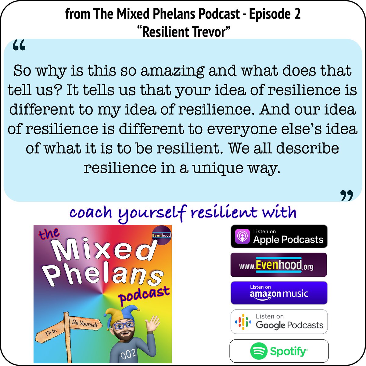 #Resilient #Wellbeing #BeYourself #Evenhood #MentalHealth podcasts.apple.com/gb/podcast/mix…