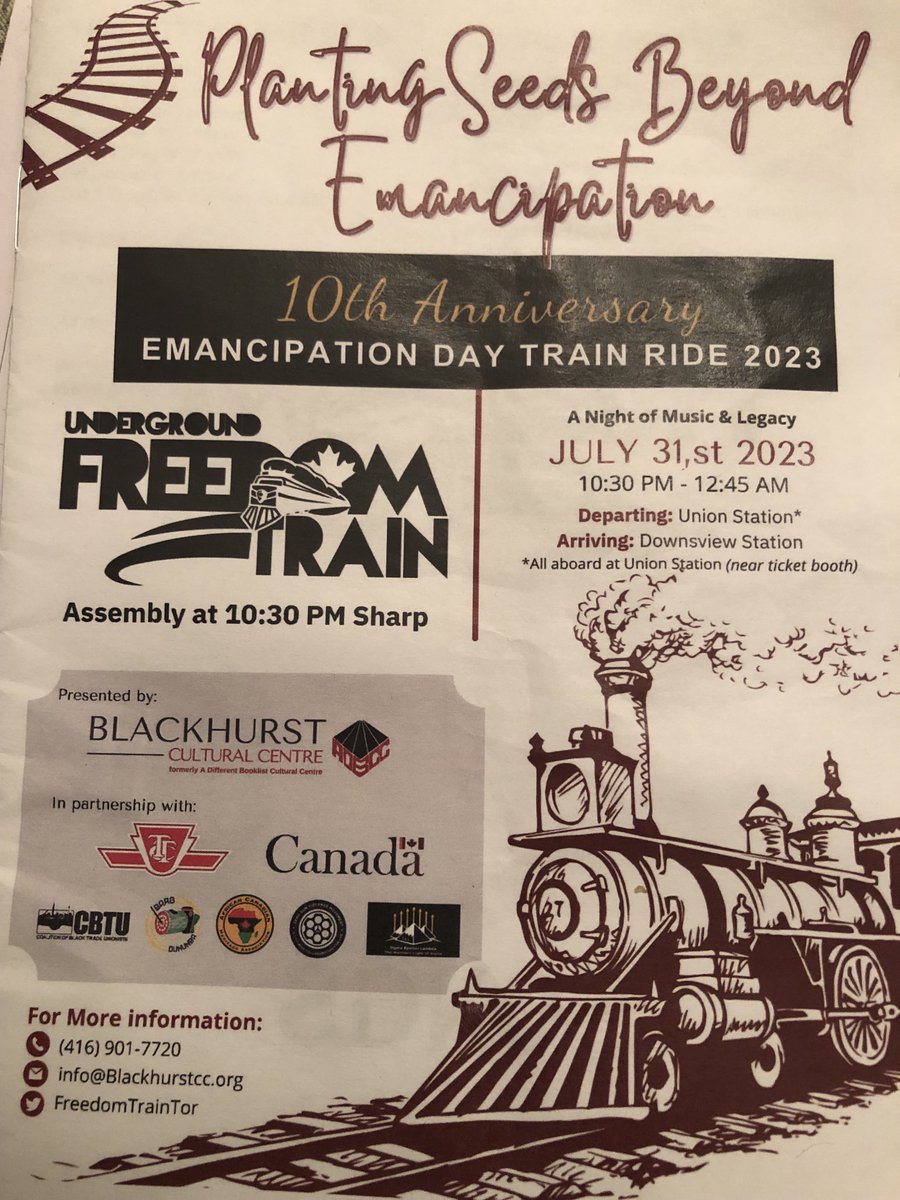 TrusteeMcDonald's tweet image. HAPPY EMANCIPATION DAY ⁦@FreedomTrainTOR⁩ ⁦@ADFRNTBooklist⁩ ⁦@CocoLaRain⁩ ⁦