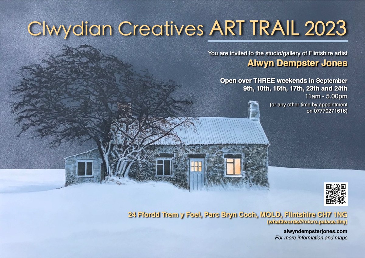 Join the ART TRAIL in #NorthWales this SEPTEMBER when Alwyn opens his studio in #flintshire. Dates and opening times on web site. alwyndempsterjones.com #clwydiancreatives #art #welshart @NWalesSocial @tourism_fcc @NthEastWales @ItsYourWales @OpenStudioComms @DiscFlintshire