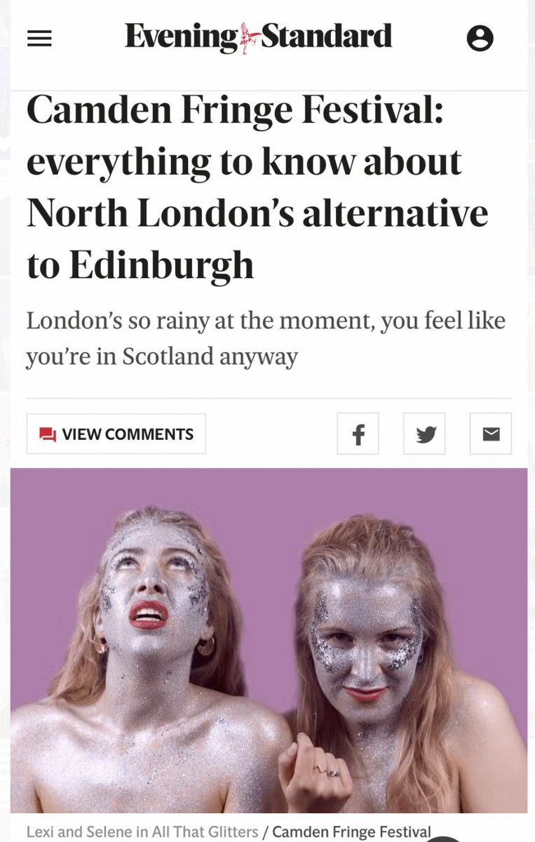 We have been featured in the <a href="/EveningStandard/">nope s</a> !!! 
With opening night tomorrow 👀 Use code LASTCHANCE for £5 tickets 😍😍