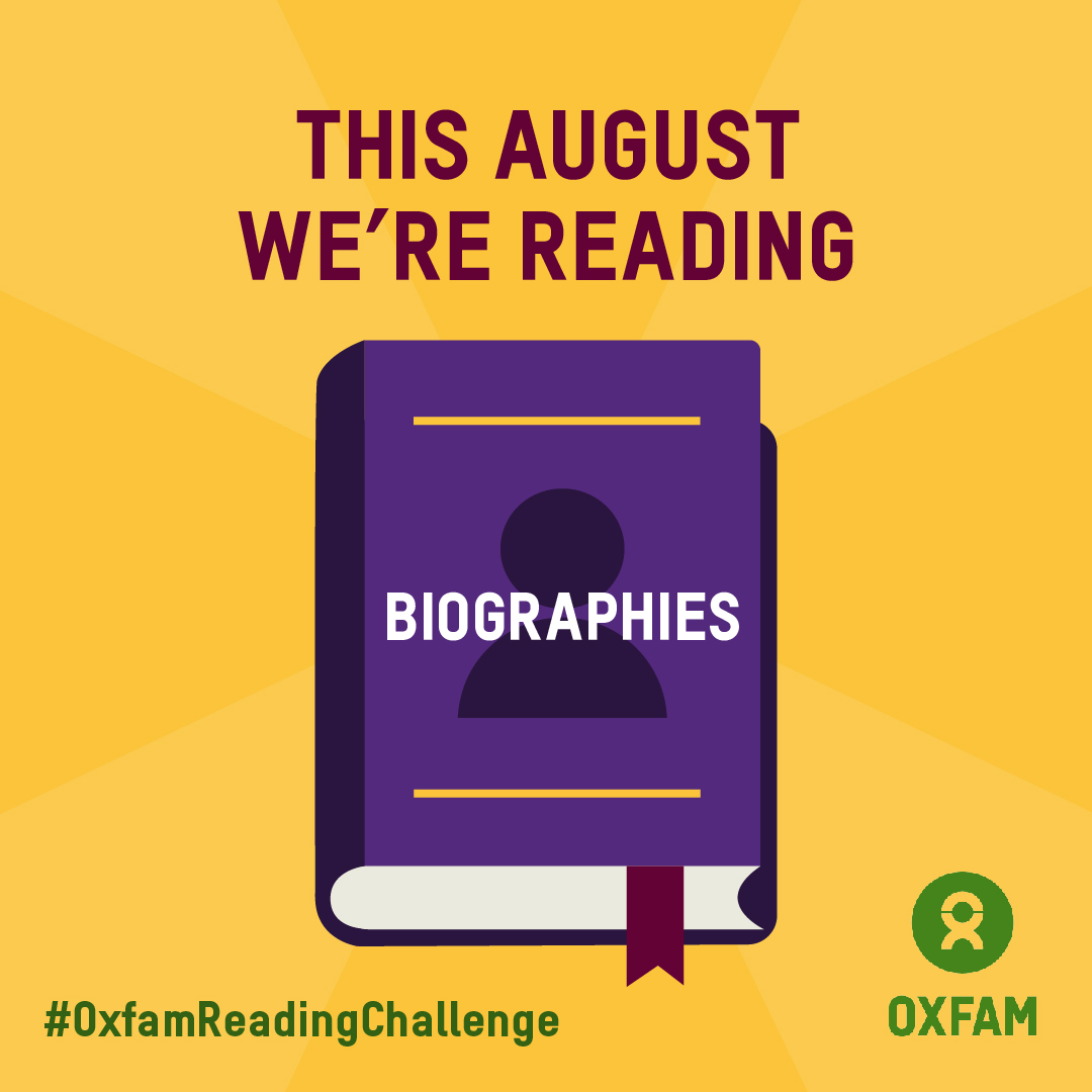oxfamgb's tweet photo. New month, new #OxfamReadingChallenge theme! 📚

And this August it's all about biographies and autobiographies! 👱🏻‍♀️👨🏿‍🦱👩‍🦰

So what are you waiting for? Visit your local Oxfam or shop biographies online now 👉 https://t.co/CZ6o9H8pPq https://t.co/x2c1g2jMPU